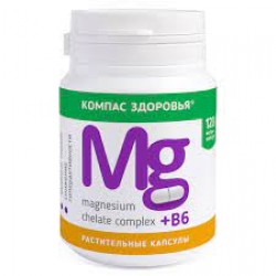 БАД к пище Магнезиум Хелат комплекс+В6 120 капсул Компас здоровья 280 мг 