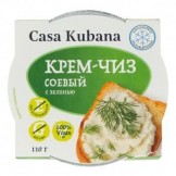 Крем Чиз на основе растительных белков Соевый крем-чиз с зеленью Casa Kubana 110 гр 